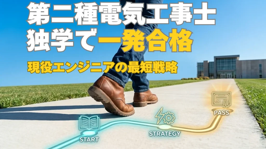 第二種電気工事士に独学で一発合格する方法を説明する記事のアイキャッチ画像
