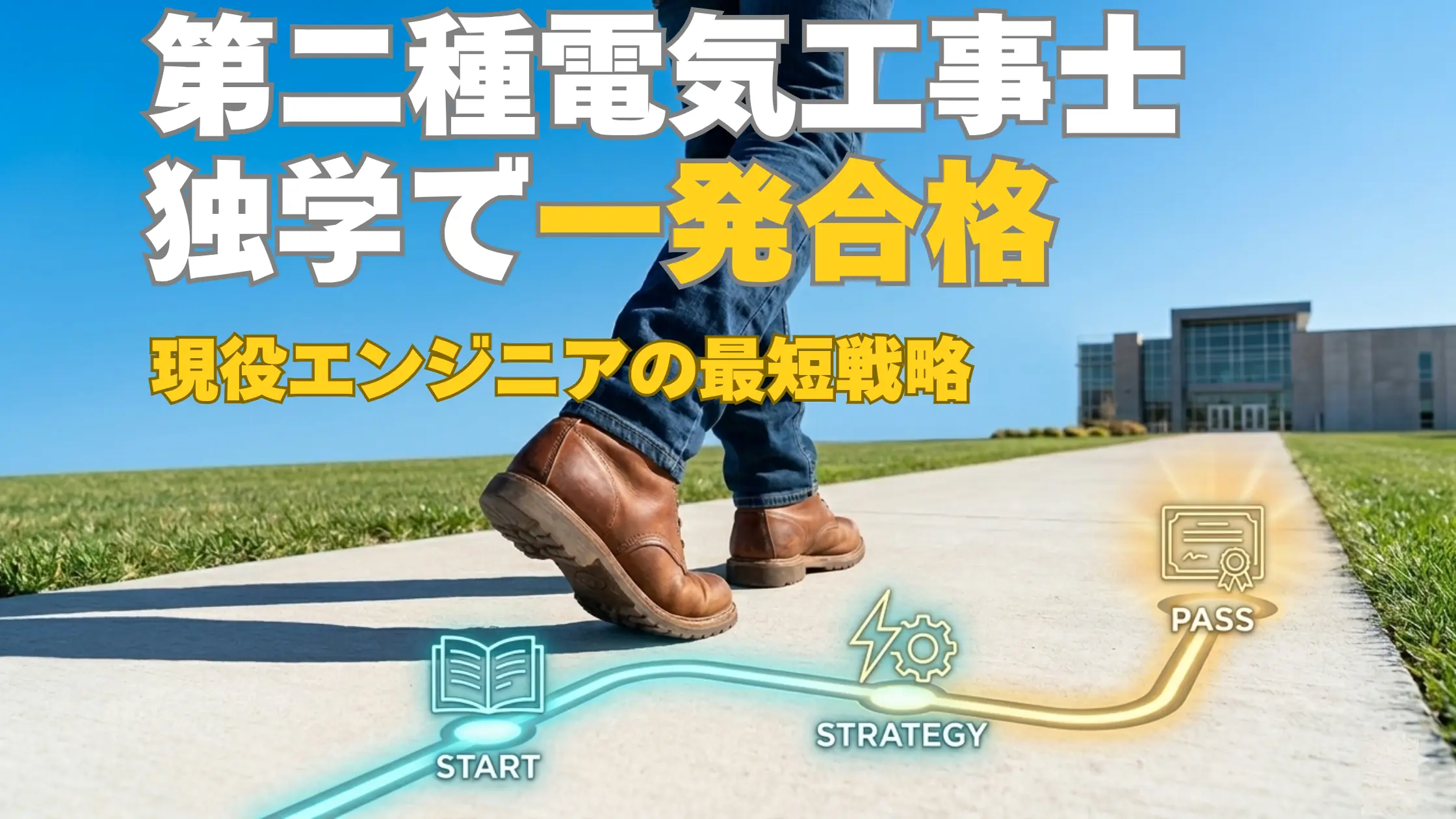 第二種電気工事士に独学で一発合格する方法を説明する記事のアイキャッチ画像