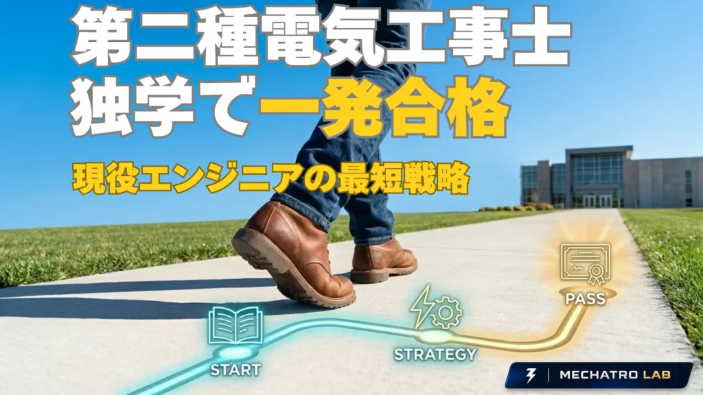 第二種電気工事士に独学で一発合格する方法を説明する記事のアイキャッチ画像