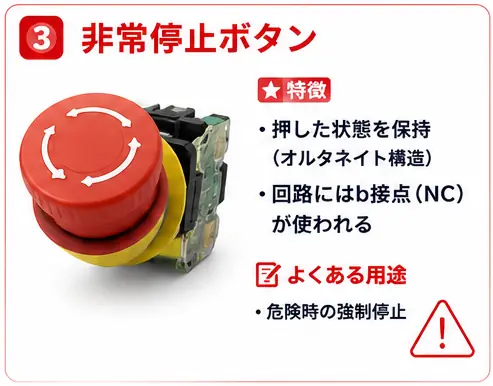 非常停止ボタンについて説明する画像
